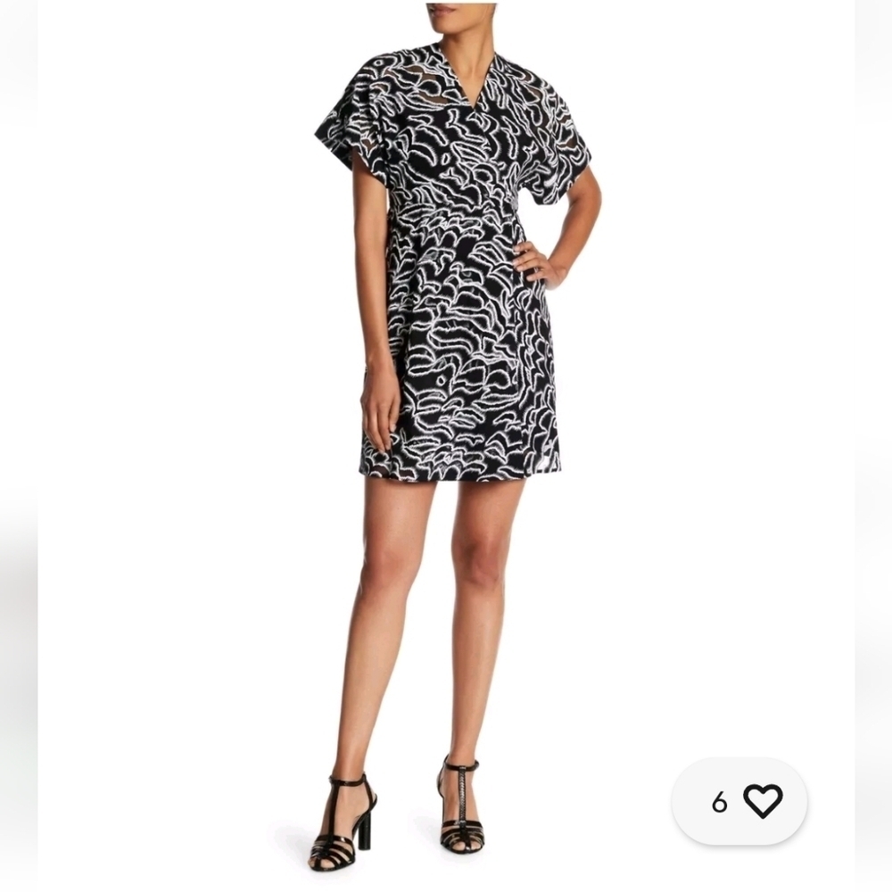 Diane von Furstenberg V-Neck Flare Mini Dress